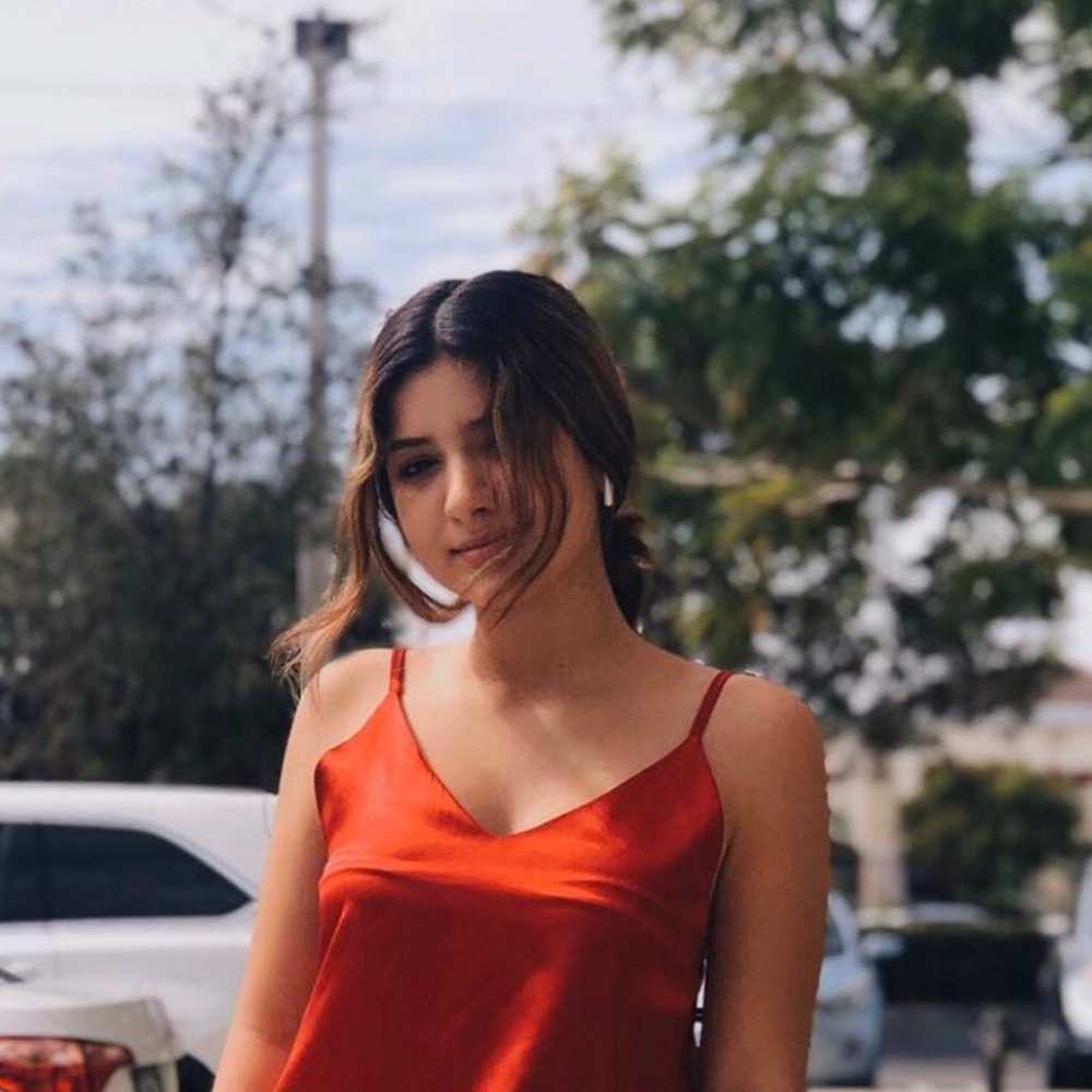 Silky red dress